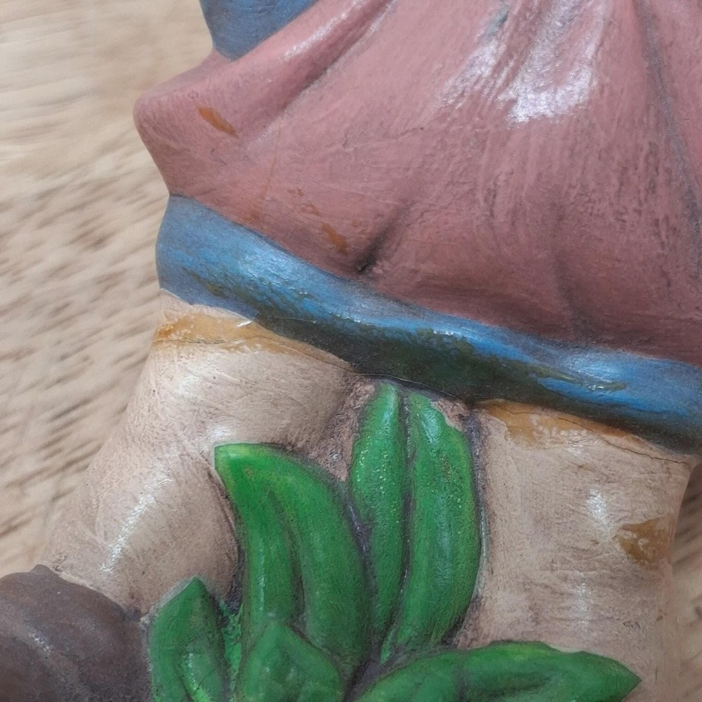 Vintage Ceramic Garden Gnomes / Dwarfs Set Of 6 Hand Painted Pixie Girl Boy READ - Picture 6 of 16
